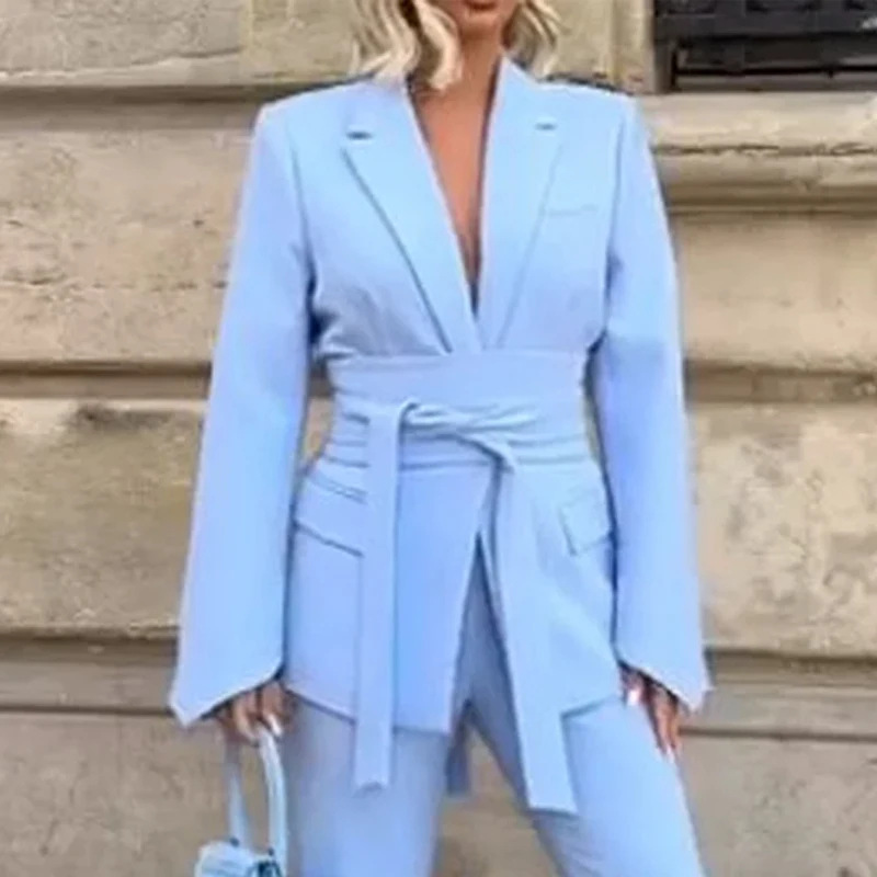 Ladies lapel slim fit suit 25 02